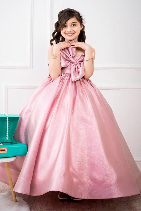 Hoity Moppet Pink Organza Off Shoulder Exaggerated Bow Gown Online at Aza Fashions Hoity Moppet_Pink Organza Off Shoulder Exaggerated Bow Gown _Online_at_Aza_Fashions