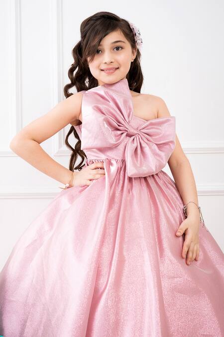 Buy Hoity Moppet Pink Organza Off Shoulder Exaggerated Bow Gown Online at Aza Fashions Buy_Hoity Moppet_Pink Organza Off Shoulder Exaggerated Bow Gown _Online_at_Aza_Fashions