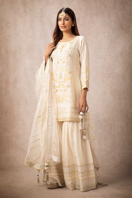 Ajiesh Oberoi Chanderi Kurta Sharara Set 