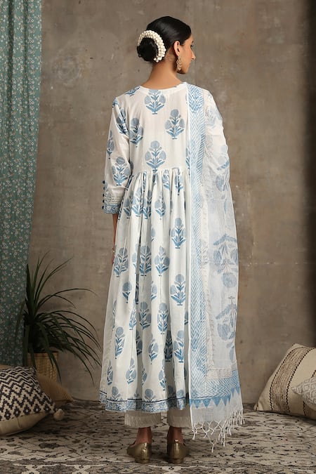 Maison Shefali Floral Print Anarkali Set 