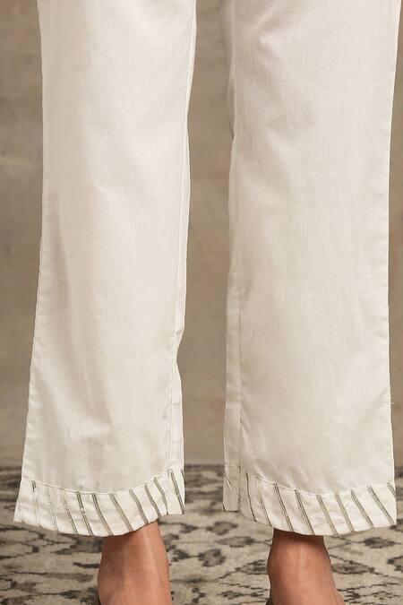 Maison Shefali_Blue Cotton V Neck Floral Print Anarkali Set _at_Aza_Fashions