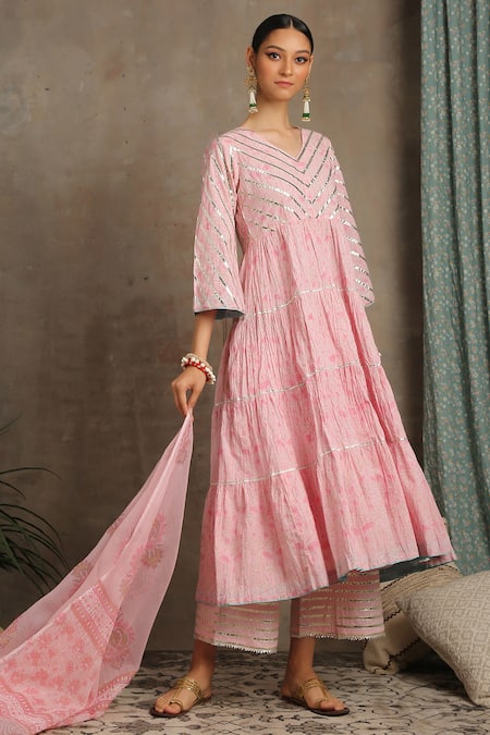 Maison Shefali Printed Anarkali & Palazzo Set 