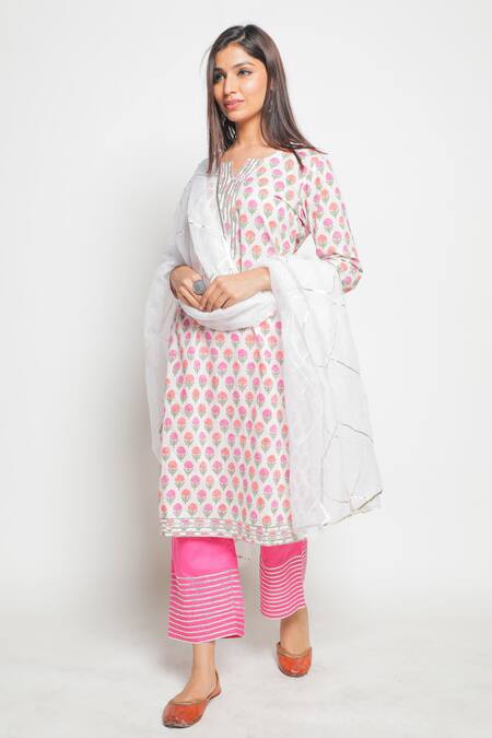 Maison Shefali Hand Block Printed Kurta Set 