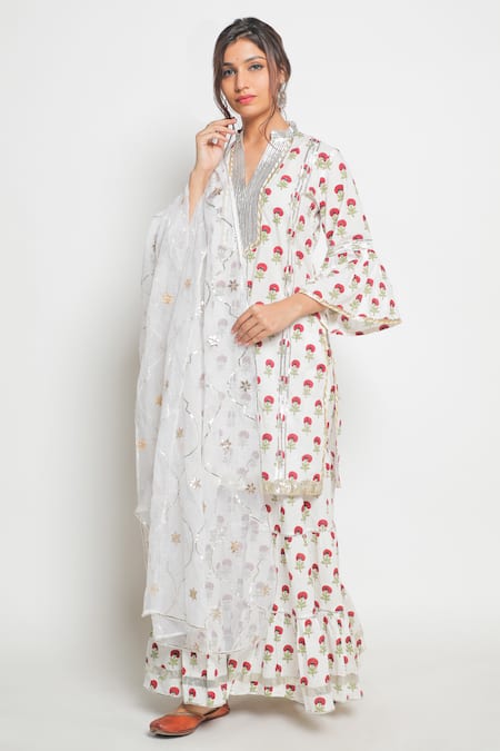 Maison Shefali Printed Kurta Sharara Set 