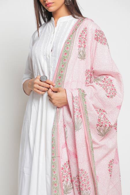 Shop Maison Shefali White Cotton Mul Badla Work Flared Kurta Palazzo Set Online at Aza Fashions Shop_Maison Shefali_White Cotton Mul Badla Work Flared Kurta Palazzo Set _Online_at_Aza_Fashions