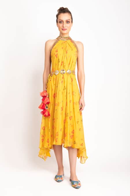Prevasu Printed Pleated Dress  