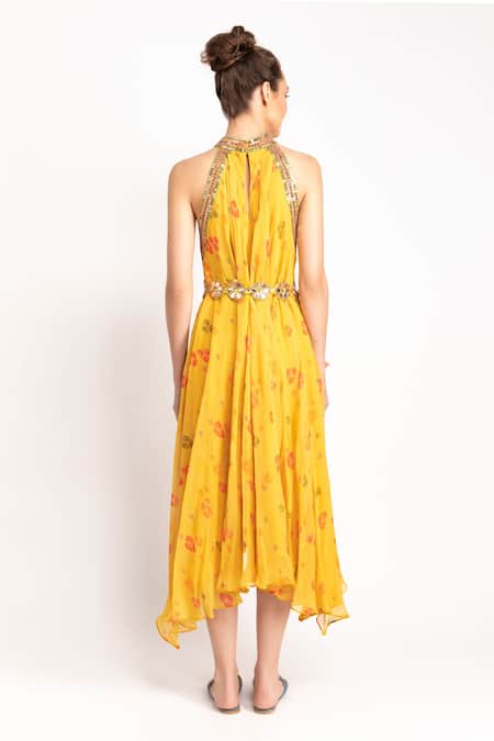 Prevasu Printed Pleated Dress  