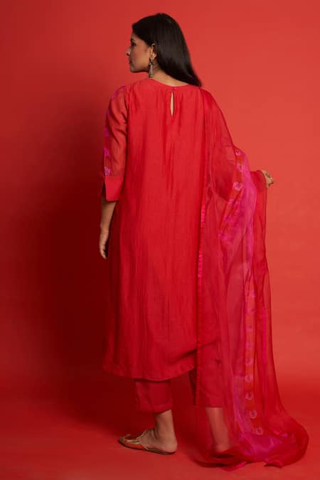 Shop Priti Prashant Pink Cotton Silk Mul And Organza Floral Print & Sequin Marigold Kurta Pant Set at Aza Fashions Shop_Priti Prashant_Pink Cotton Silk Mul And Organza Floral Print & Sequin Marigold Kurta Pant Set _at_Aza_Fashions