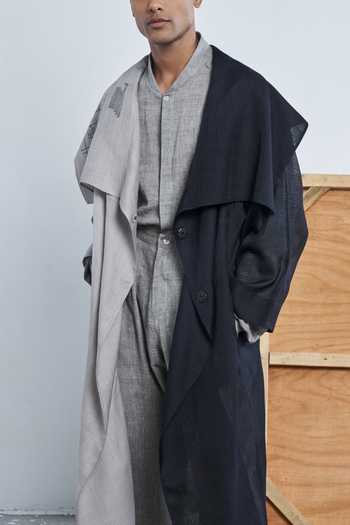 Buy_Urvashi Kaur_Grey Organic Cotton Shirt _Online_at_Aza_Fashions