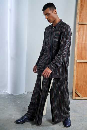 Urvashi Kaur Handwoven Organic Cotton Shirt & Pant Set 