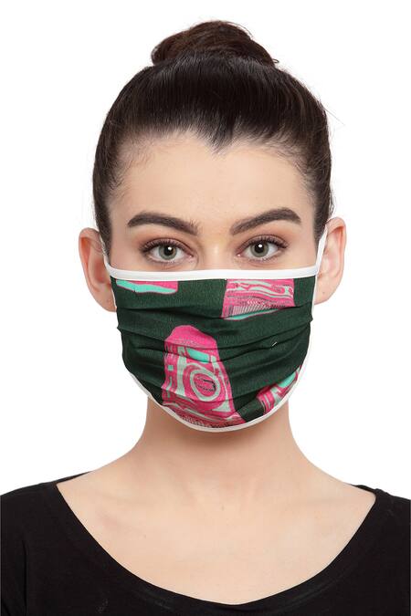 Masaba Multi Color Printed Reusable Unisex Face Mask Set Of 3 Online at Aza Fashions Masaba_Multi Color Printed Reusable Unisex Face Mask Set Of 3_Online_at_Aza_Fashions