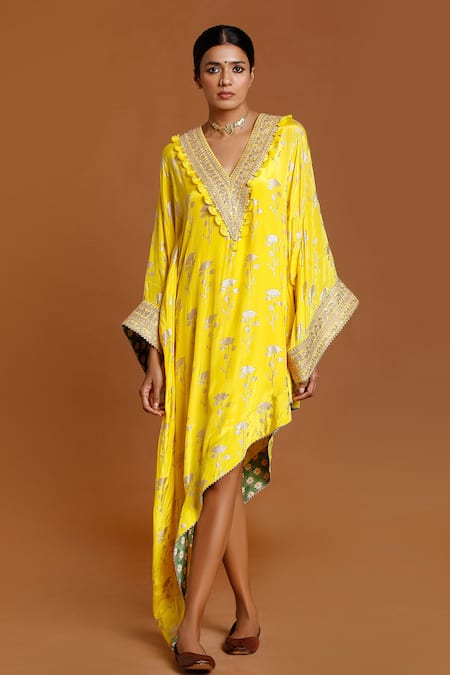 Masaba Foil Print Asymmetric Kaftan 