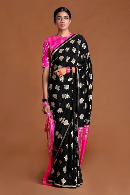 Masaba Black Silk Fin Lake Saree