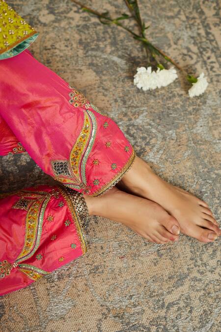 Rajiramniq Blue Silk, Organza Mandarin Collar Printed Kurta Set at Aza Fashions Rajiramniq_Blue Silk, Organza Mandarin Collar Printed Kurta Set _at_Aza_Fashions