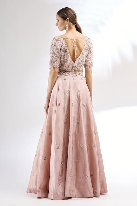 Mani Bhatia Embroidered Silk Lehenga Set