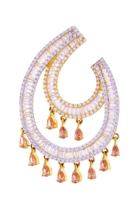 Buy Minaki Gold Plated Crystals, Stones Danglers Online at Aza Fashions Buy_Minaki_Gold Plated Crystals, Stones Danglers_Online_at_Aza_Fashions