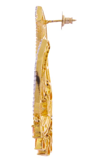 Shop Minaki Gold Plated Crystals, Stones Danglers Online at Aza Fashions Shop_Minaki_Gold Plated Crystals, Stones Danglers_Online_at_Aza_Fashions