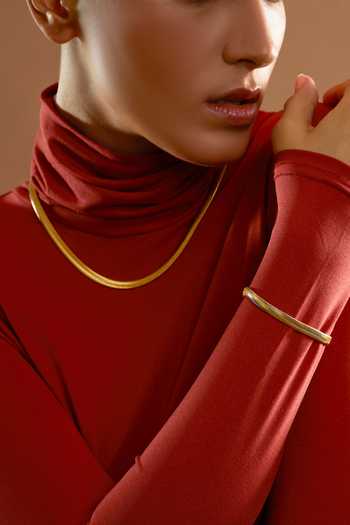 The Slow Studio_Gold Plated Snake-skin Textured Bracelet _Online_at_Aza_Fashions