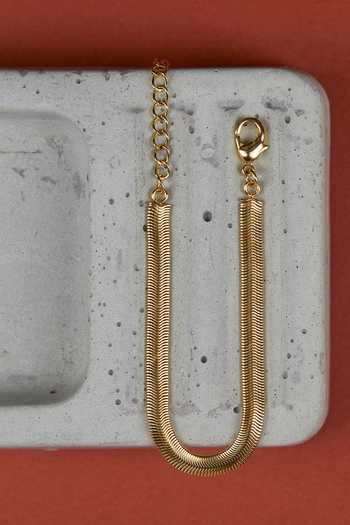 Buy_The Slow Studio_Gold Plated Snake-skin Textured Bracelet _Online_at_Aza_Fashions