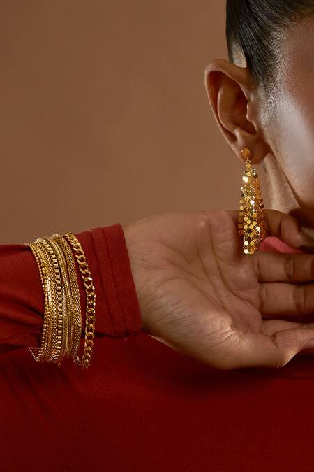 Shop_The Slow Studio_Gold Plated Handcrafted Chain Bracelet _Online_at_Aza_Fashions