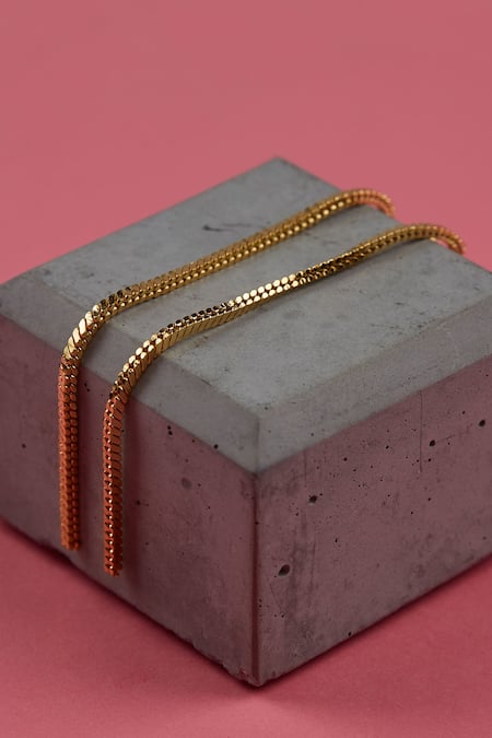 Shop_The Slow Studio_Gold Plated Handcrafted Long Earrings _Online_at_Aza_Fashions