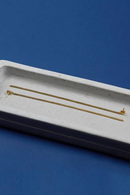 Buy_The Slow Studio_Gold Plated Handcrafted Long Earrings _Online_at_Aza_Fashions