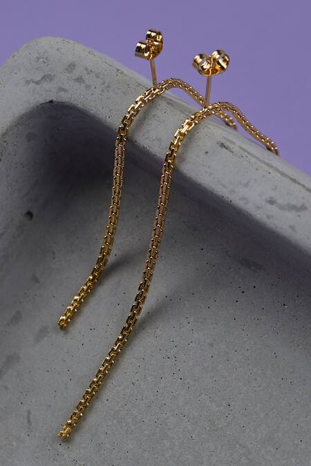 Buy_The Slow Studio_Gold Plated Handcrafted Horseshoe Statement Earrings _Online_at_Aza_Fashions