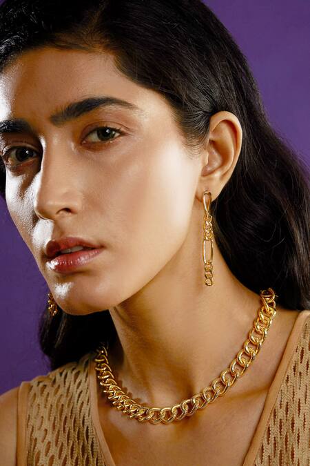Long Gold Chain Earrings | Gold Earrings | Gold Designer Earrings