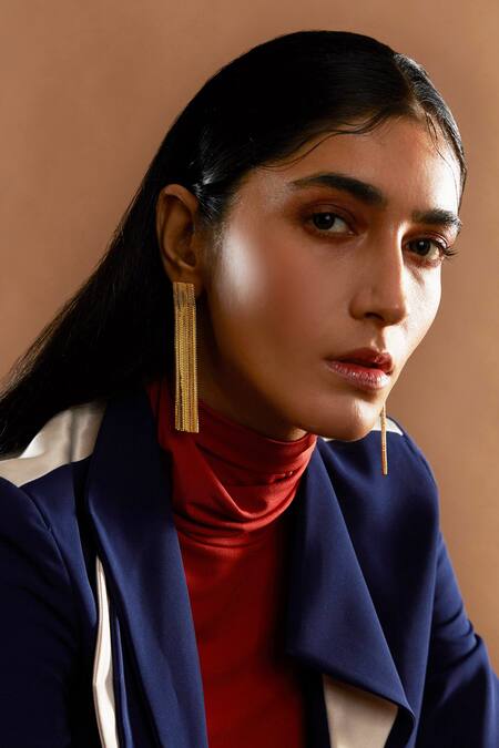 The Slow Studio Handcrafted Chain Tassel Long Earrings 