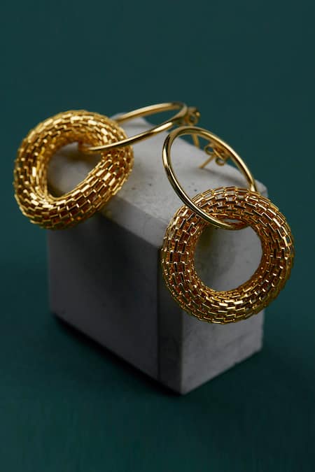 The Slow Studio Handcrafted Hoop Disco Danglers 