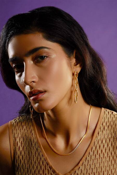 The Slow Studio_Gold Plated Handcrafted Unisex Viper Necklace  _Online_at_Aza_Fashions