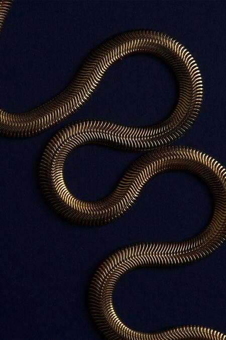 Buy_The Slow Studio_Gold Plated Handcrafted Unisex Viper Necklace  _Online_at_Aza_Fashions