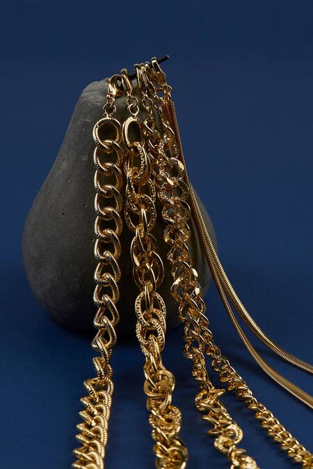 The Slow Studio_Gold Plated Handcrafted Unisex Chain Link Necklace  _at_Aza_Fashions