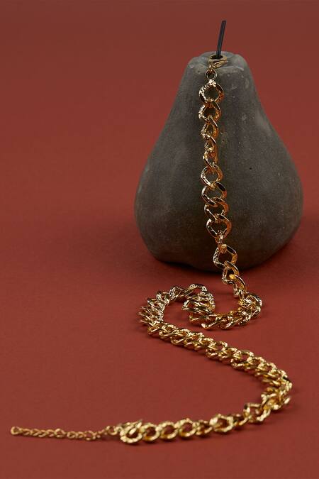 Buy_The Slow Studio_Gold Plated Handcrafted Unisex Chain Necklace Single Pc _Online_at_Aza_Fashions