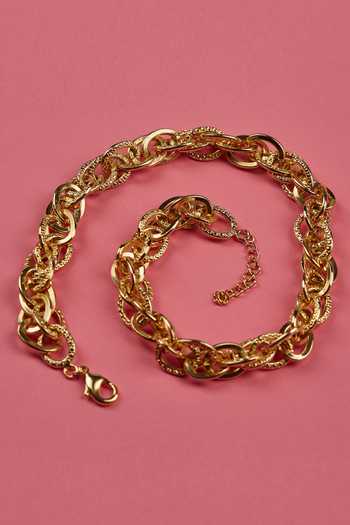 The Slow Studio Hammered Gold Chain Necklace 