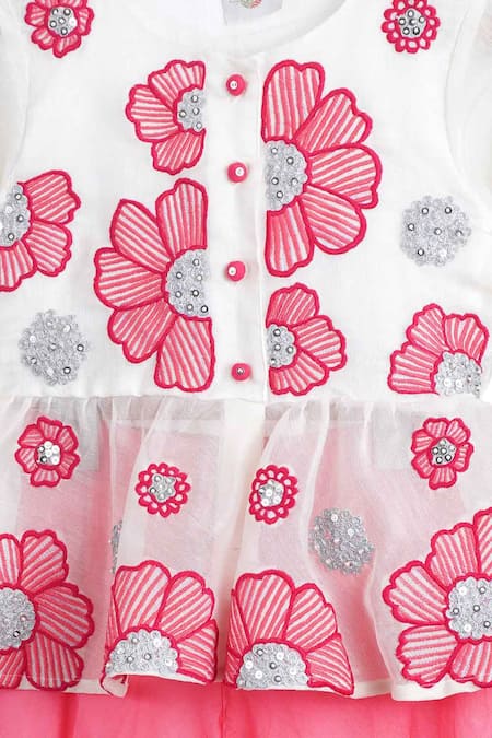 MI Dulce AN'YA White Cotton, Chanderi, Silk, Embroidered Peplum Blouse And Flared Palazzo Set Online at Aza Fashions MI Dulce AN'YA_White Cotton, Chanderi, Silk, Embroidered Peplum Blouse And Flared Palazzo Set _Online_at_Aza_Fashions