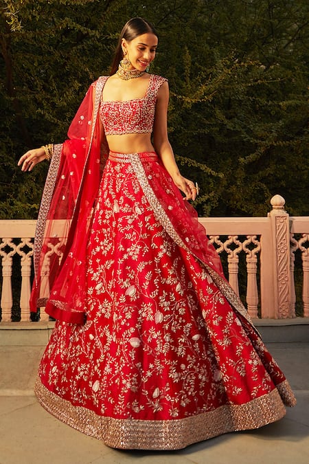 Buy Red Bridal Lehenga Online in USA – Pure Elegance
