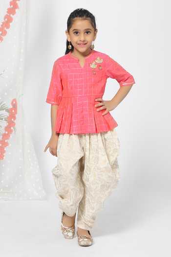 Peplum Kurta And Dhoti Pant Set 