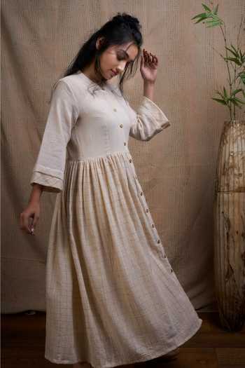 Buy Meghna Panchmatia White Organic Kala Cotton Dress at Aza Fashions Buy_Meghna Panchmatia_White Organic Kala Cotton Dress_at_Aza_Fashions