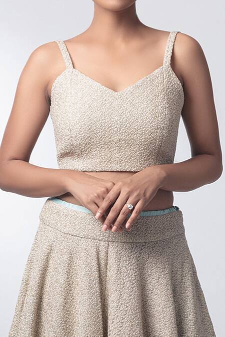 Nautanky_Green Silk, Net V Neck Lehenga Set _at_Aza_Fashions