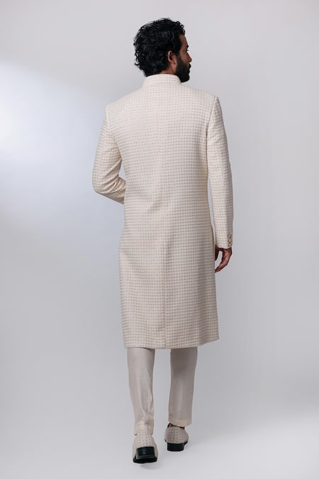 Nautanky Chanderi Sherwani Set 