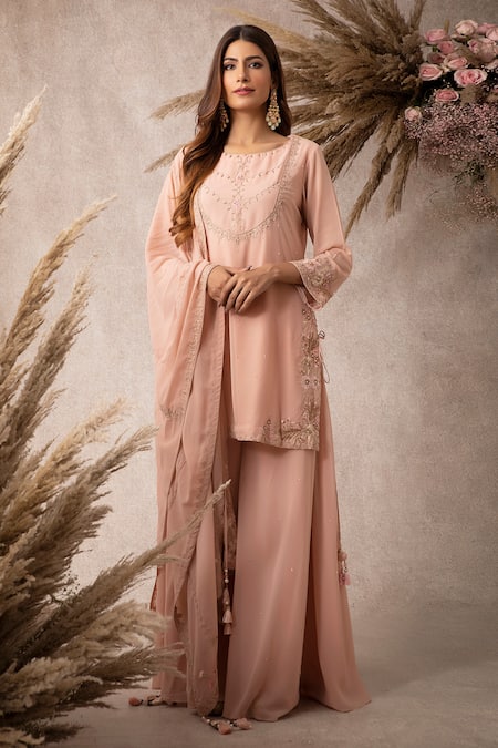 Ajiesh Oberoi Embroidered Kurta Gharara Set 