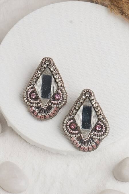 Torque By Merge Multi Color Mirrors, Beads Embellished Choker And Earrings Set Online at Aza Fashions Torque By Merge_Multi Color Mirrors, Beads Embellished Choker And Earrings Set _Online_at_Aza_Fashions