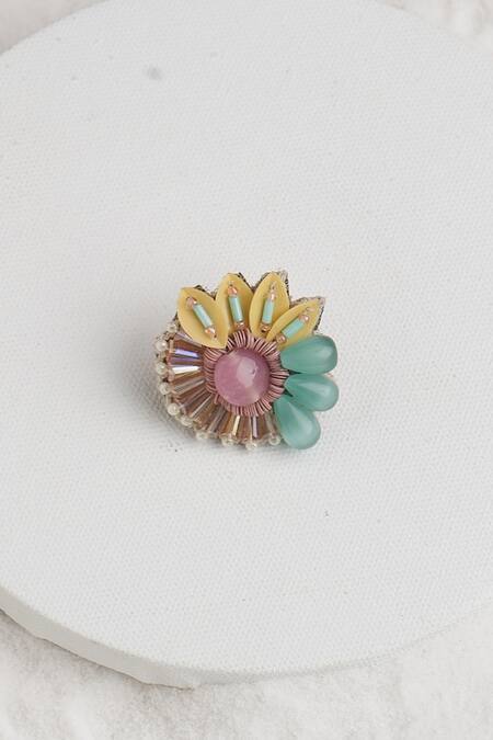 Torque By Merge Multi Color Stones Embellished Choker And Stud Earrings Set at Aza Fashions Torque By Merge_Multi Color Stones Embellished Choker And Stud Earrings Set _at_Aza_Fashions