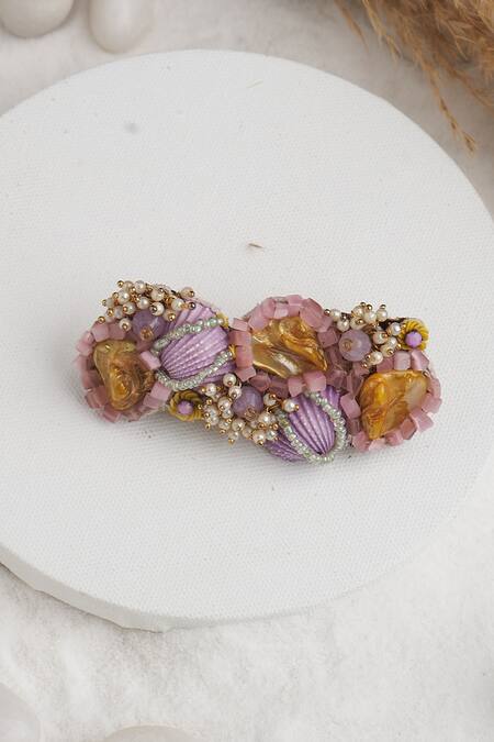 Torque By Merge_Multi Color Semiprecious Mixed Stones And Shell Embellished Ring _Online_at_Aza_Fashions