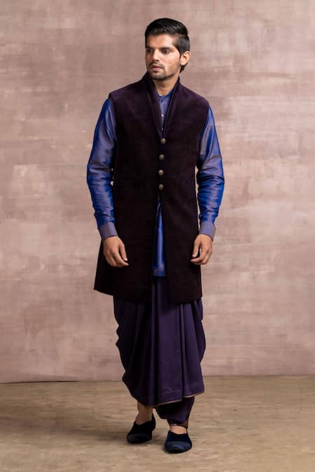 Tarun Tahiliani Cotton Velvet Bundi & Kurta Set 