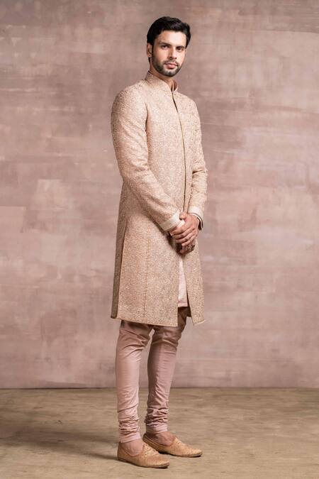 Tarun Tahiliani Pink Sherwani And Kurta Georgette Churidar Poplin Lycra Embroidered Set Online at Aza Fashions Tarun Tahiliani_Pink Sherwani And Kurta Georgette Churidar Poplin Lycra Embroidered Set_Online_at_Aza_Fashions