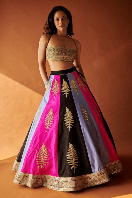Multicolor Zigzag Printed Design Wedding Lehenga Choli – DK Fashion Hub
