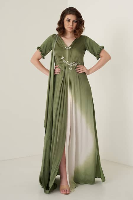 Merge Design Ombre Pleated Gown 