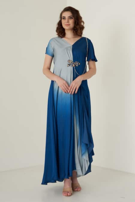 Merge Design Ombre V Neck Gown 